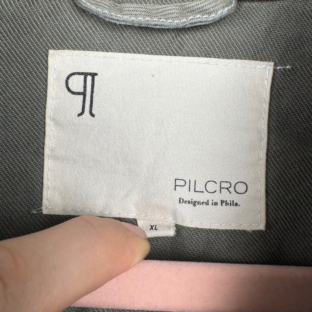 PILCRO Olive Green Utility Crop‎ Jacket Zip Front Drawstring Waist XL - Picture 3 of 8